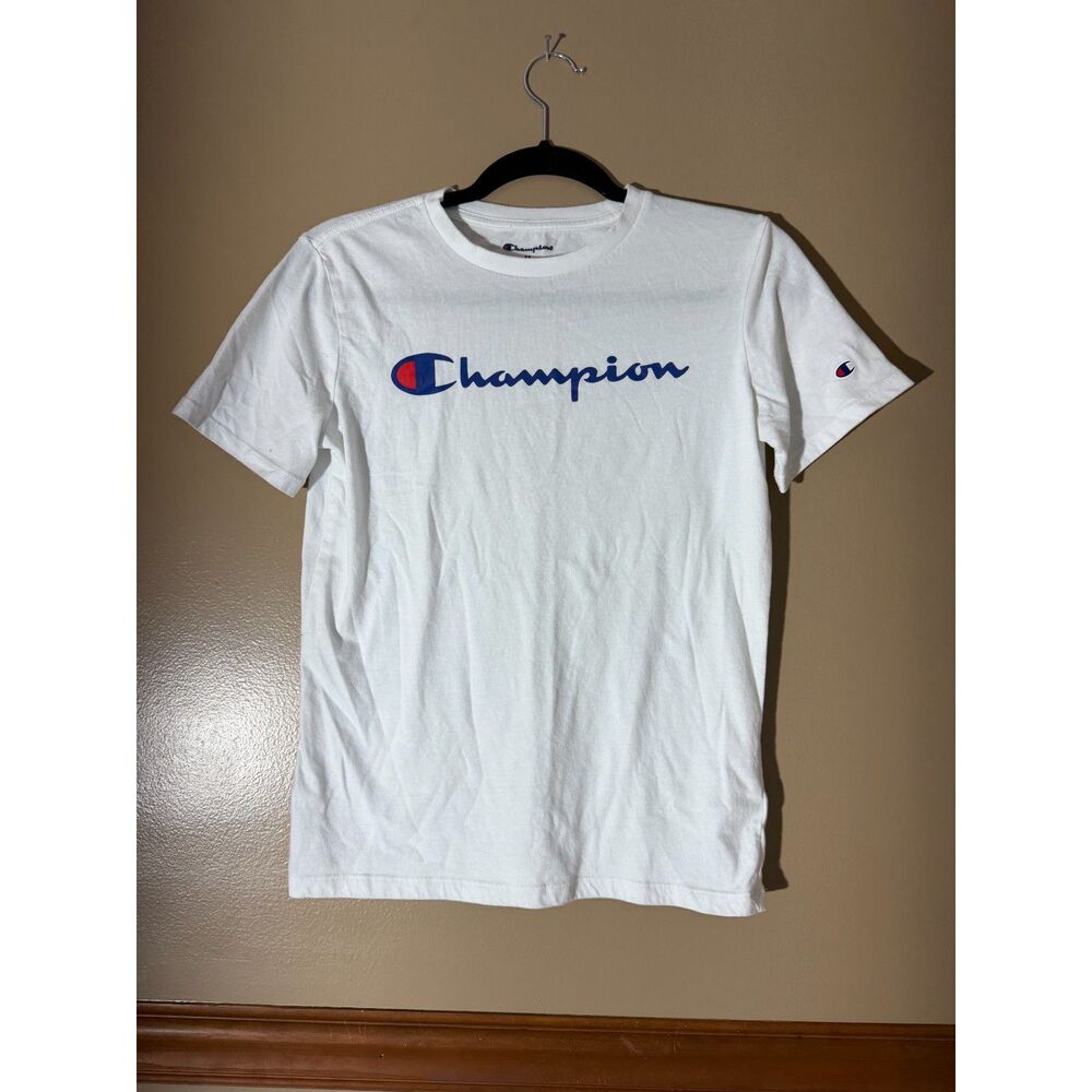 Champion Youth Boys White Logo T-Shirt Size 14